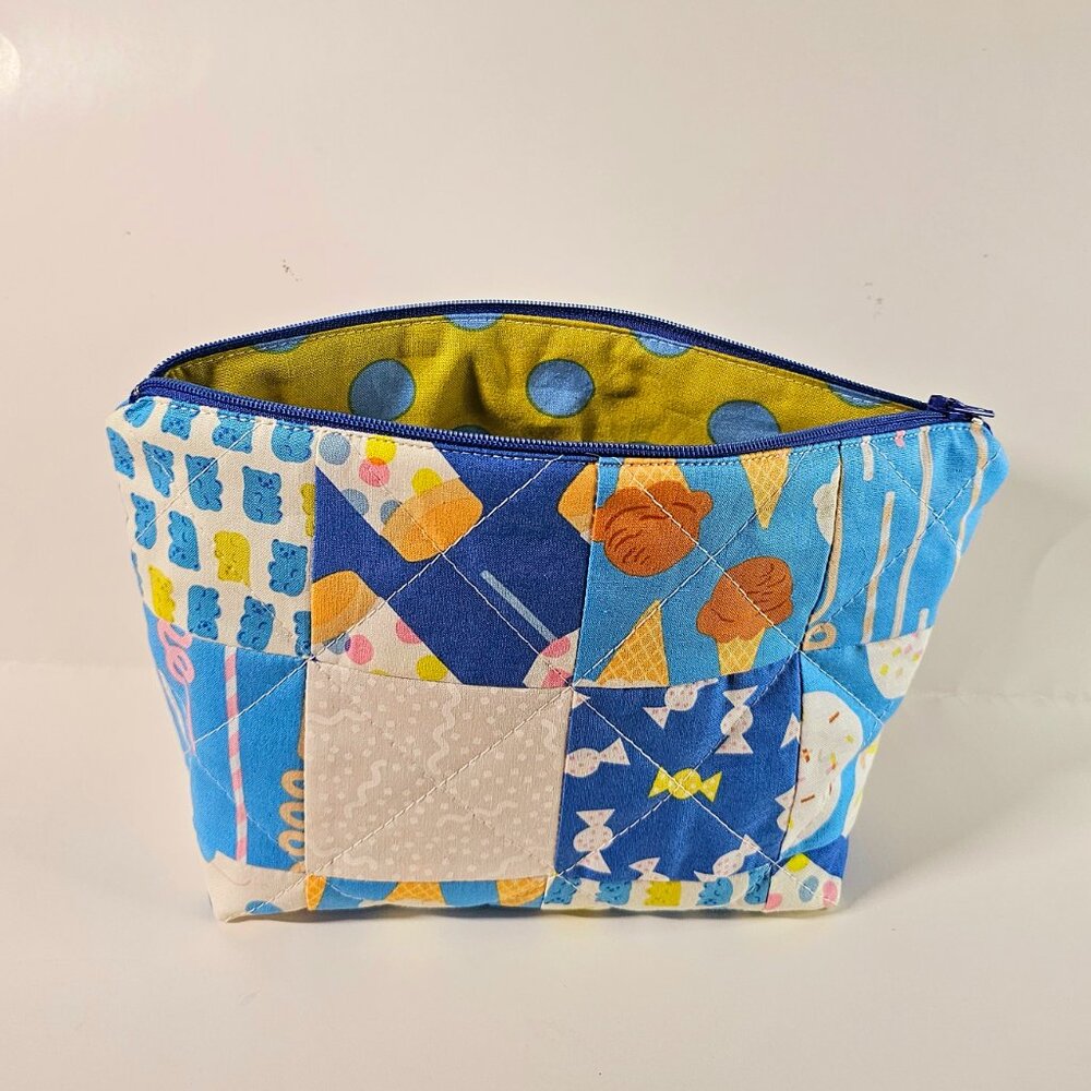 Ruby Star Society Patchwork Zipper Pouch: Handmade Quilted Cosmetic Bag - Picture 5 of 5